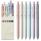 FIOVER Gel Pens, 6pcs 0.7mm Fine Point Black Ink, Smooth Writing Pens for Journaling, Nurse Aesthetic Cute Office School Supplies, Gifts for Women and Men (6Pcs Morandi-Black Ink)