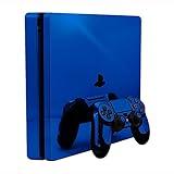 Blue Chrome Mirror - Vinyl Decal Mod Skin Kit by System Skins - Compatible with PlayStation 4 Slim Console (PS4S)