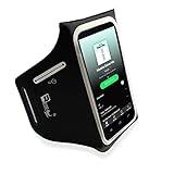 RevereSport Compatible iPhone Mini 13/12 Waterproof Running Armband with Extra Pockets for Keys, Cash and Credit Cards. Phone Arm Holder for Sports, Gym Workouts and Exercise