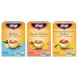 Yogi Herbal DeTox Variety Pack (3 Pack) Healthy Cleansing Formula - Caffeine Free - 48 Organic Tea Bags