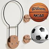 Cinola Basketball Holder Wall Mount, Foldable Ball Storage for Basketball, Soccer Ball, Volleyball, Football, Rugby, Ball Holder as Sports Room Decor, Boys Room Accessories, 4 Packs