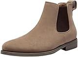 Jousen Men's Chelsea Boots Casual Suede Fall Ankle Boots Simple Style Boots for Men Size 10 (AMY658A Mushroom 10)