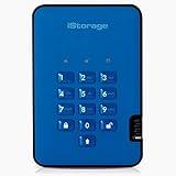 iStorage diskAshur2 SSD 1TB Blue | Secure portable solid state drive | Password protected | Dust & water resistant | Hardware Encryption