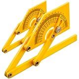 2 Pcs Protractor Angle Finders, Adjustable Protractors 0°-180° with Locking Nut(for Exterior, Interior, Bevel Angles), Portable Angle Measurement Tools for Carpenters & Woodworking Hobbyists & DIYer
