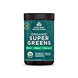 Ancient Nutrition Super Greens Powder, Organic Superfood Powder with Probiotics Made with Spirulina, Chlorella, Matcha, and Digestive Enzymes, 25 Servings, 7.5oz