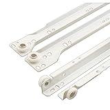 Prime-Line R 7211 Drawer Slide Kit – Replace Drawer Track Hardware – Self-Closing Design –Fits Most Bottom/ Side-Mounted Drawer Systems –17-3/4 In. Steel Tracks, Plastic Wheels, White (1 Pair)