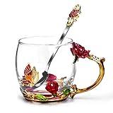 OEAGO Gifts for Mom Women Stocking Stuffers for Women Christmas Glass Coffee Enamels Mug Valentines Gifts for Her Girlfriend Wife Best Birthday Valentine's Mothers Day from Daughter Son Tea Cup
