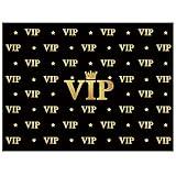 6.5 x 5 Ft VIP Photography Backdrop Red Carpet Event Movie Award Backdrop Crown Star Black Photo Studio Backgrounds Polyester Fabric Celebrity Activity Ceremony Banner Props Decorations