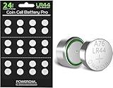 POWEROWL LR44 Batteries 24 Count, High Capacity AG13 357 303 SR44 L1154F A76 Premium Alkaline Battery 1.5V Button Coin Cell Batteries
