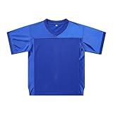 Blank Youths Football Jersey Mesh Athletic Football Shirt Practice Sports Uniform Blue