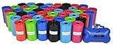 Downtown Pet Supply Poop Bags for Dogs with Dispenser, 960 Count - Leak-Proof Dog Waste Bags and Bone-Shaped Dog Poop Bags Holder for Leash - Rainbow of Colors, 12.5" x 8.5"