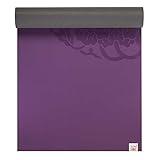 Gaiam Yoga Mat - Premium Dry-Grip Thick Non Slip Exercise & Fitness Mat for Hot Yoga, Pilates & Floor Workouts (68"L x 24"W x 5mm) - Purple