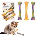 SPOT Kitty Fun Tubes Cat Toy | Bouncy Cat Toy with Catnip Inside for Cats and Kittens to Bite, Swat and Chase | Interactive Cat Toy | 3 Pieces
