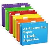 V-Opitos 6 Pack 1 Inch Expansion Hanging File Folders, Letter Size Hanging Folders with 1/5-Cut Adjustable Tab, Extra Capacity Hanging File Folders, Ideal School Classroom, Office Supplies