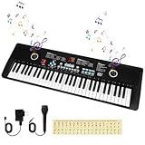 61 key keyboard Piano,Portable Electronic Digital Piano,Built In Dual Speakers,External Microphone,Power Plug,Rich Teaching Content,Multi-Functional Electronic Piano Suitable For Beginners