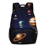 Bribay Kids Backpack for Teens Girls Boys, Space Galaxy Science World Sun Moon Earth Water Resistant Child Bookbag School Bag with Adjustable Padded Straps