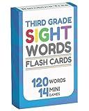 Sight Words Flash Cards 3rd Grade - 120 High Frequency Words from Dolch's and Fry's Sight Word List for Ages 8-9 Years