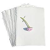 Cotton Deckle Edge Paper Loose Leaf Sheets for Writing Calligraphy, Printing, Scrapbook Crafts, Map, Certificate, Invitation 150 GSM Ivory White-501-5x7-20