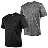 AJGAI 2&5 Pack Men's Sports T Shirts,Crew Neck Breathable Quick-Dry Short Sleeve, Lightweight Tee for Athletic Running