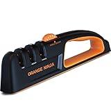 Knife Sharpeners for Kitchen- 5 Adjustable Sharpening Angle- Premium Quality - Handheld Knives & Pocket Knife Sharpener by Sharp Pebble
