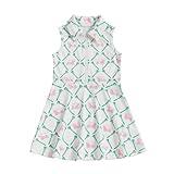 Rourufy Toddler Baby Girl Dress Kids Girls Golf Cart Outfit Zipper Sleeveless A-line Dresses Casual Spring Summer Clothes (A Golf Cart White, 4-5 Years)