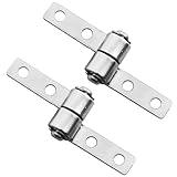 LQ Industrial 2PCS 48x18x1.5mm Hardware Hinge Silver Metal Damper 360 Degree Left Torque Pivot Hinge Suitable for Laptop and Tablet PC and LCD Monitor Mounting and Positioning