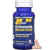 NATURAL STACKS Dopamine Brain Food - 650mg L-Tyrosine Supplement - Dopamine Supplement for Focus & Mental Drive - Supports Mental Energy - Neurotransmitter Support with B Vitamins - 60 Capsules