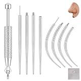 LORACOXS Piercing Taper Insertion Tool Piercing Ball Grabber Tool Kit 14G 16G 18G 20G Body Piercing Changing Tool Internal/External Threaded/Push In Piercing Threader Tool for Ear/Nose/Navel/Lip