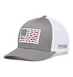 Columbia Unisex Unisex PFG Fish Flag Mesh Snap Back Hat, Titanium/White, One Size