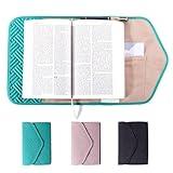 Aplufine Reusable Book Cover with Magnet Closure - Adjustable Book Sleeve for Book Lovers Gift - Book Protector for Paperback -Book Covers for Hardcover - Book Pouch - Book Carrier Teal AM491