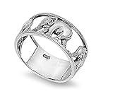 CloseoutWarehouse 925 Sterling Silver Elephant Carousel Ring Size 13
