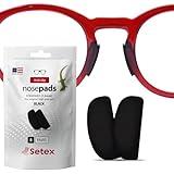 Setex Gecko Grip 1mm Anti Slip Eyeglass Nose Pads, (5 Black Pair) USA Made, 2500 Innovative Microstructured Fibers per Nose Pad, 1mm x 7mm x 16mm