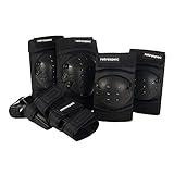 Retrospec Knee Pads, Elbow Pads & Wrist Guards for Men, Women & Kids - Protective Gear for Skateboarding, Roller Skate, Rollerblade, BMX & Scooter - Multi Sport Pad Set - Black - Child (3-9 Years)