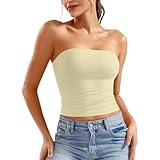 Strapless Solid Color Sexy Camisole Tops for Women Sleeveless Tank Top Blouse Tee Vest Summer Going Out Tops