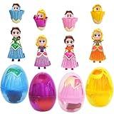 4Pack Easter Jumbo Princess Deformation Prefilled Easter Eggs with Toys, Easter Party Favors Gift for Girls Boys, Toddlers Kids Easter Basket Stuffers Fillers, Classroom Prize Supplies (Princess)