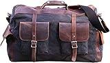 IBLUE Travel Duffel Bags For Men Women Waterproof Canvas Outdoor Sport Handbag With Wet Pocket Shoulder Strap, D1094 (A1, 21in)