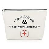 Vet Tech Appreciation Gifts Veterinarian Makeup Bag Thank You Gift for Rescuing Animal Veterinary Medicine Veterinarian Coworker Friend Cosmetic Bag Graduation Present for Animal Doctor Travel Pouch
