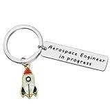 Baipilu Funny Aerospace Engineer Gift Keychain Graduation Gift for Aerospace Engineer Appreciation Jewelry Thank You Present Keyring Christmas Birthday Retirement Present Keyring
