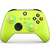 W&O Wireless Controller Compatible With Xbox One, Xbox Series X/S, Xbox One X/S, PC, With RGB LED Light, Mappable Buttons, 3.5mm Headphone Jack, With 2.4GHZ Wireless Adapter Gamepad （Electric Volt）