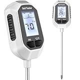 YAMRON 4-in-1 Soil Moisture Meter Digital Plant Temperature/Soil Moisture/PH Meter/Sunlight Intensity Backlight LCD Display Soil Test Meter for Gardening, Farming and Outdoor Plants