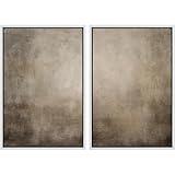 MUDECOR Framed Canvas Print Wall Art Monochromatic Gradient Abstract Minimalist Gray Illustrations Modern Art Decorative Bohemian Colorful Chic for Living Room, Bedroom, Office - 24"x36"x2 White