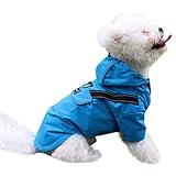JoyDaog Premium Dog Raincoat with Hood for Small Dogs,Outdoor Sports Waterproof Dog Rain Jacket,Puppy Raincoat with Pockets,Blue S