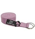 Everyday Yoga Super Strong Strap with Metal D-ring Buckle - Improve Flexibility, Stretching, and Physical Therapy Fitness. - Lilac