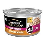 Purina Pro Plan Wet Cat Food Vital Systems Chicken Entree in Wet Cat Food Gravy 4-in-1 Immune, Brain, Muscle and Vision - (Pack of 24) 3 oz. Cans