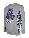 SCREENSHOTBRAND-F11966 Mens Urban Hip Hop Premium Fleece - Pullover Activewear Street Fashion Crew Neack Sweatshirt-H.Grey-Large
