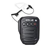 HYS Bluetooth Microphone for Zello App, Wireless Mic with PTT – IP66 Waterproof, Type-C Charge, 1000mAh Battery& Smart Controls, 3.5mm Audio Port for iOS and Android with Listen Only Earpiece