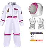 Leunsyoukin Kids Astronaut Costume with Cap Gloves,NASA Space Suit for Boys,Girls Astronaut Outfit Halloween Dress Up