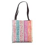 Colorful Abstract Boho Leaf Watercolor Print Tote Bag