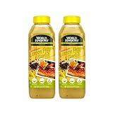 World Harbors Lemon Pepper Garlic Sauce & Marinade, Made in Maine, Ideal for Chicken Wings, Seafood, Grilled Meats, Salads, Stir-Fries, Sandwiches, Salads, Garnish Dipping Sauce 16 oz (Pack of 2)