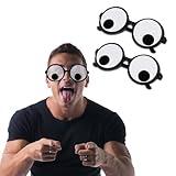 Axlksia 2 Pcs Googly Eye Glasses, Novelty Shaking Glasses with Eyes, Funny Googly Eyes Glasses for Adults Kids